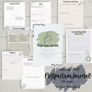 Postpartum journal, journal for new moms, postpartum workbook, postpartum planner, gift for new mom, postpartum journal prompts