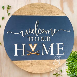 UVA Cavaliers Welcome Sign: Virginia Saber Logo, Alumni Fan Decor