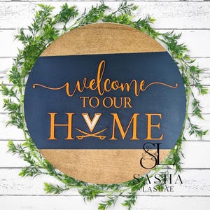 UVA Cavaliers Welcome Home Sign: Virginia Saber Logo Decor