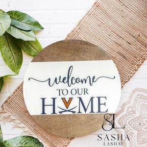 UVA Cavaliers Welcome Home Sign: Virginia Saber Logo, Alumni Fan Decor
