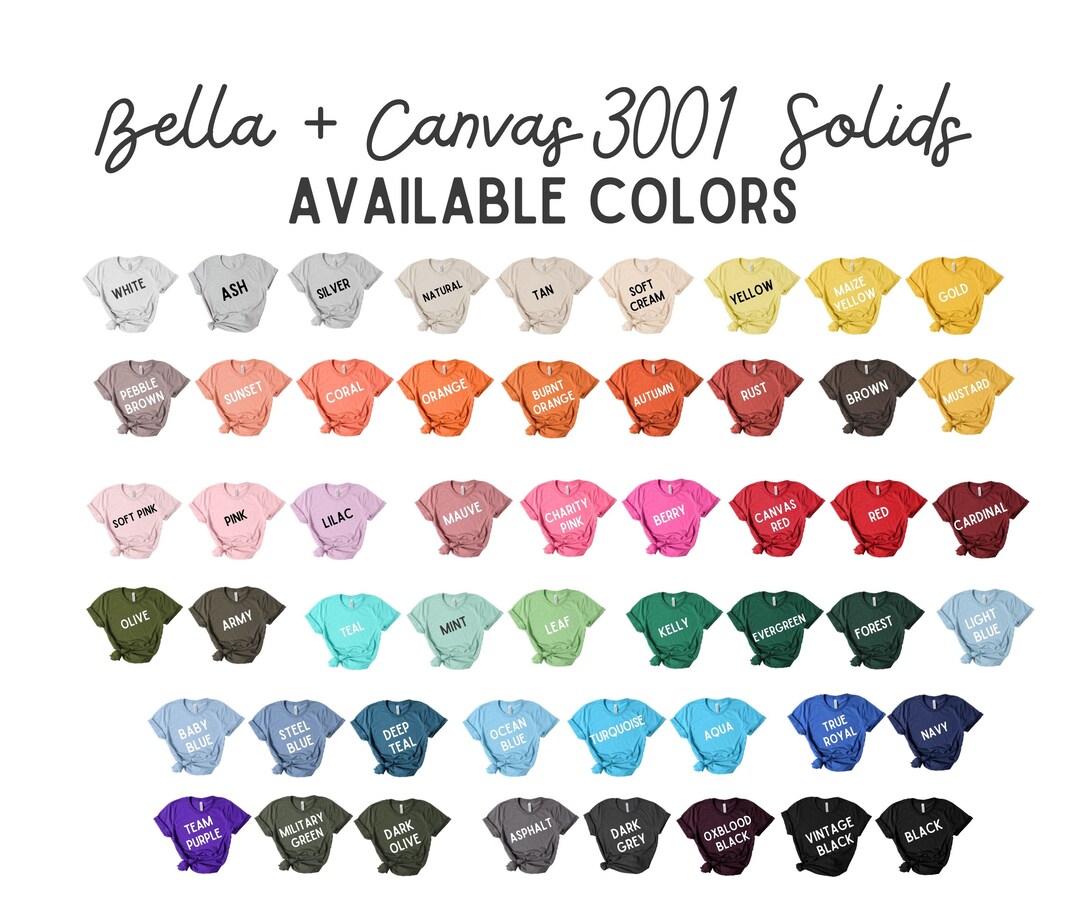 Bella Canvas 3001 Blank T-shirts, Bella Canvas Blank, Crewneck Blank T ...