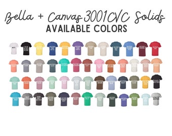 Bella Canvas 3001 CVC Blank T-Shirts, Bella Canvas Blank, Crewneck Blank T-Shirts, Unisex Sizes, SOFT bella canvas fabric