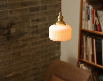 Minimalist Ceramic & Copper Pendant Light, with Japanese influenced,Home /Living Decor, Modern Lighting