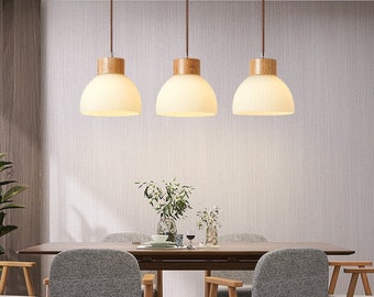 Walnut Wooden and glass Pendant Light,Light fixture ,Ceiling pendant light Home & Living Decor, Modern Lighting