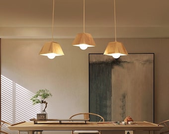 Wooden Japanese style pendant light Home & Living Decor, Modern Lighting