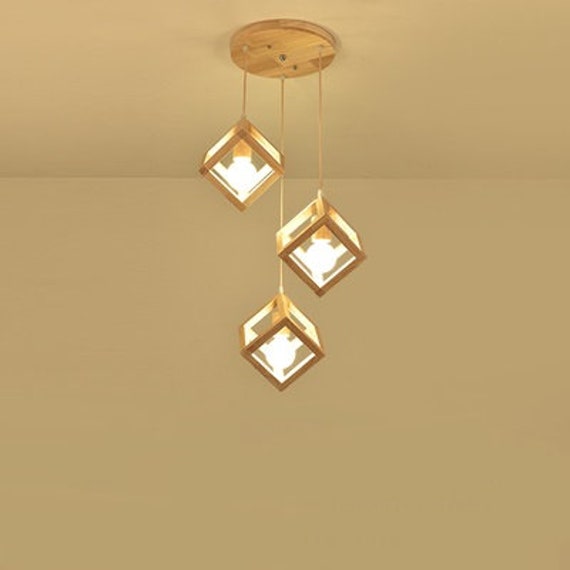 Wooden Squared Japanese Style Pendant Light Home & Living Wooden Squared Japanese Style Pendant Light Home & Living