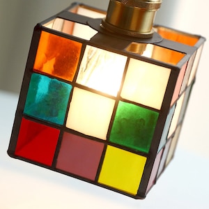 Puzzle Cube Murano Glass /Copper Pendant Light Home & Living Decor, Modern Lighting image 7