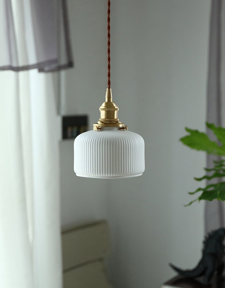 Minimalist Ceramic & Copper Pendant Light, With Japanese Influenced ...