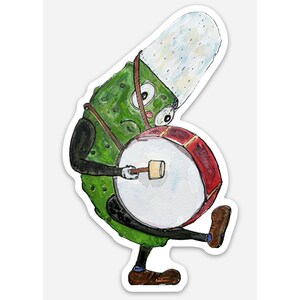 Petulant Pickle 4” Die-Cut Vinyl Sticker | Banana Sticker Glossy Finish | Retro Pickle Funny Sticker