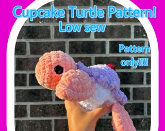 Haakpatroon cupcake schildpad: kawaii amigurumi-knuffel (pdf-download)