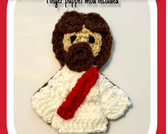 Jesus Crochet Pattern: Beginner-Friendly Finger Puppet (PDF Pattern)
