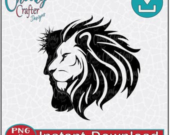 Lion of Judah Jesus Christ King SVG PNG (Digital Download)