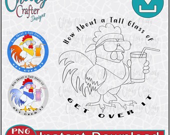 Funny Chicken, Funny Rooster, SVG and PNG Digital Download Files