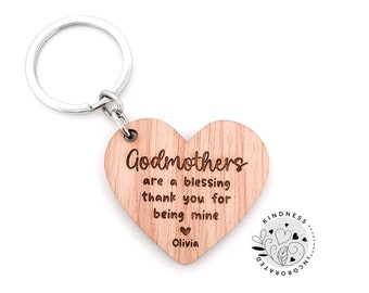 Godmothers Keychain, Godmothers Are A Blessing Keyring - Godmother Gift, Godmother, Godmother Gifts, Godmother Proposal, Godparent Proposal