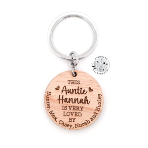 Questa zia è molto amata dal portachiavi - Questa zia appartiene al portachiavi, portachiavi personalizzato della zia, regali per la zia, regalo per la zia