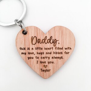 Personalised Daddy Heart Shaped Keyring Fathers Day Gift for Dad, Fathers Day, Grandad Keyring, Poppy Keyring, Dad Gift, Daddy image 7
