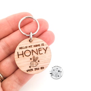 Cute Wooden Dog Name Tag, Dog ID Tag, Dog Collar Name Tag, Custom Pet ID Tag, Cat Tag, Large Dog Tag, Custom Dog Tag, Custom Pet Tag, Cat