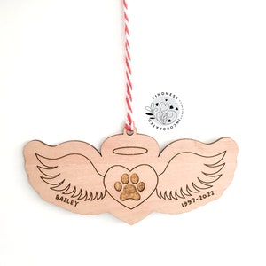 Personalised Pet Memorial Ornament, Dog Memorial Gift, Pet Memorial, Rainbow Bridge, Pet Sympathy, Christmas Bauble, Dog Memorial Gift