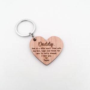 Personalised Daddy Heart Shaped Keyring Fathers Day Gift for Dad, Fathers Day, Grandad Keyring, Poppy Keyring, Dad Gift, Daddy image 4