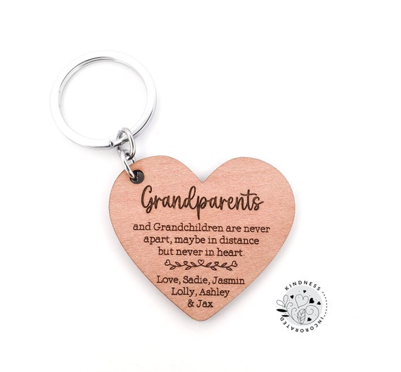 Personalised Nanna Heart Shaped Keyring Mothers Day Gifts for