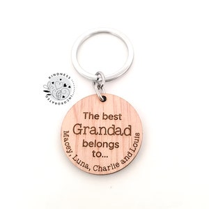 Le meilleur grand-père appartient à un porte-clés en bois personnalisé, cadeau grand-parent, cadeau grand-parent des petits-enfants, cadeau grand-père, cadeaux pour grand-père