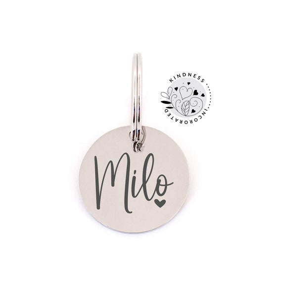 Engraved Silver Dog Tag: Custom Pet Name Tag
