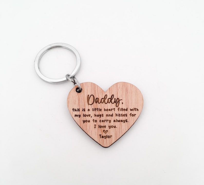 Personalised Daddy Heart Shaped Keyring Fathers Day Gift for Dad, Fathers Day, Grandad Keyring, Poppy Keyring, Dad Gift, Daddy image 8