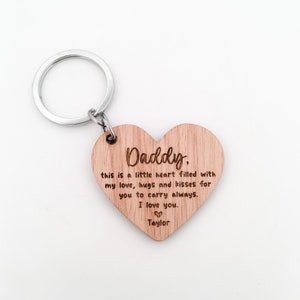 Personalised Daddy Heart Shaped Keyring Fathers Day Gift for Dad, Fathers Day, Grandad Keyring, Poppy Keyring, Dad Gift, Daddy image 9