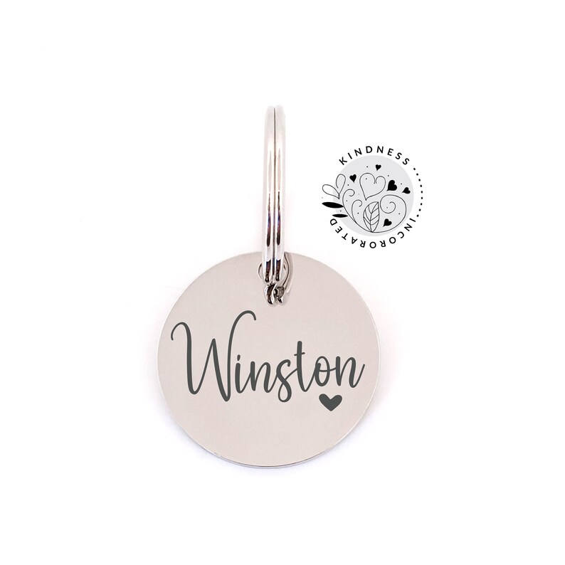 Engraved Silver Dog Tag: Custom Pet Name Tag image 9