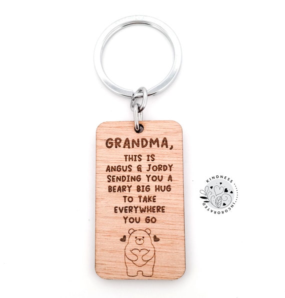 Beary Big Hug Keyring Mothers Day Gift for Nanny, Mothers Day