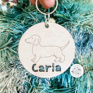 Personalised Puppy Dog Bag Tag Dachshund, Dog Bag Name Tag, Dachshund Keychain, Bag Charm, Dachshund Gifts, School Bag Name Tag, Dachshund