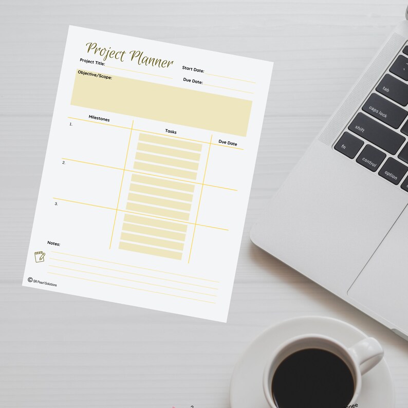 Project Planner Template | Printable Project Timeline (digital Download ...