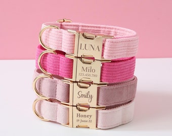 Juego De Collar Y Correa Para Perros Pequeños/medianos - 2 En 1, Ajustable, Color Rosa, Con Hebilla De Seguridad