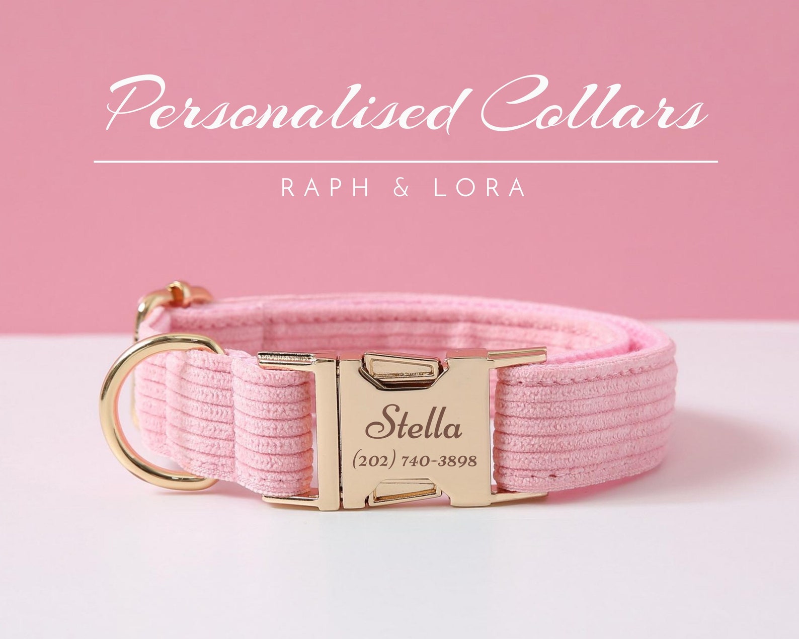 Pink Personalized Dog Collar Lead Bow Puppy Collar for Etsy UK