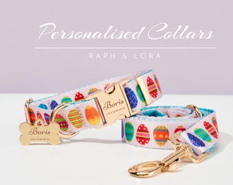 Personalized Dog Collar Lead Set For Easter Gift,Puppy Collar Leash For Her, Luxury Pet Dog Collar for Small Dogs,Soft Puppy Collar Set