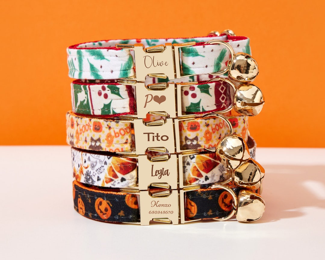 Luxury Cat Collars for Holiday Gifts,custom Kitten Collar Bowtie Set