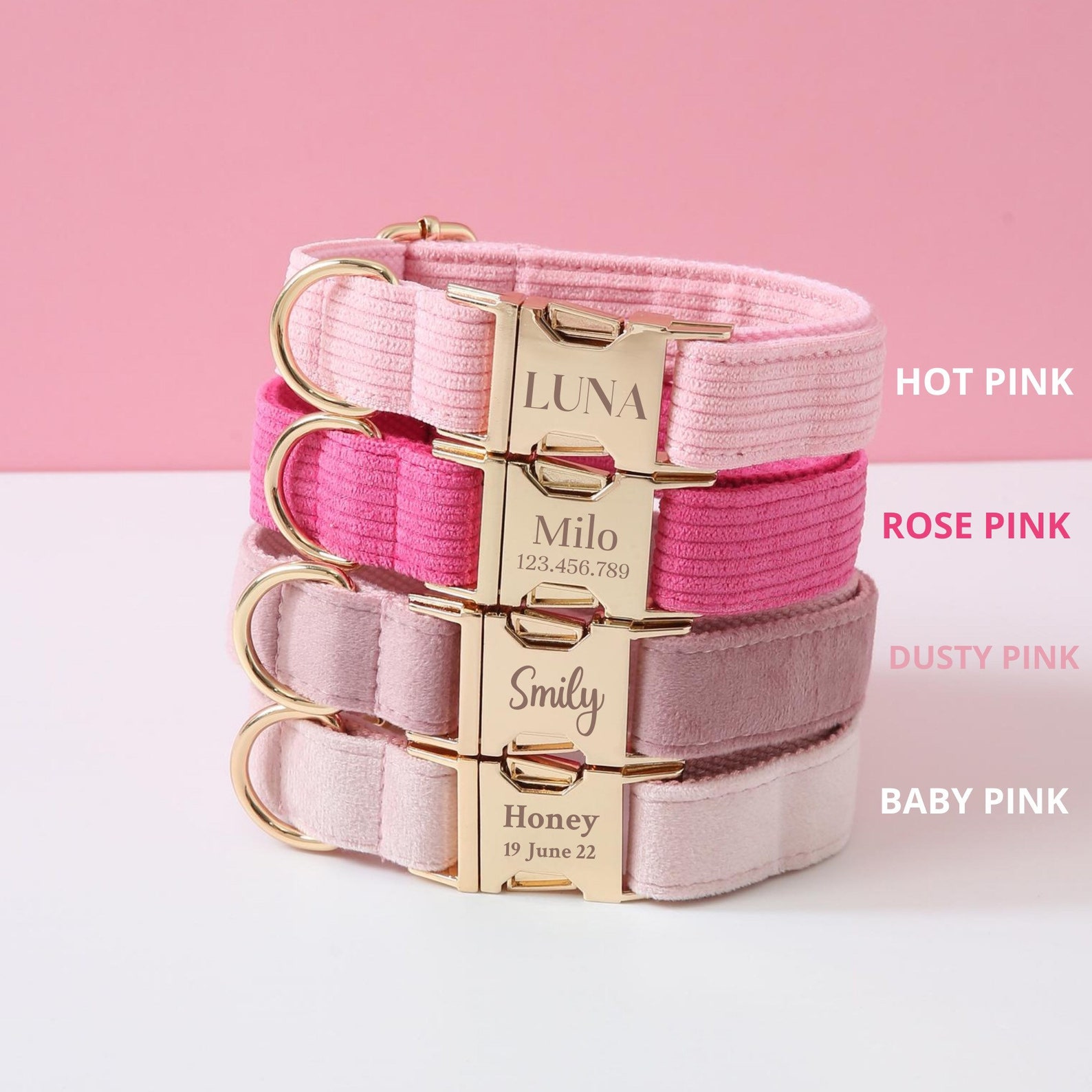 Pink Personalized Dog Collar Lead Bow Puppy Collar for Etsy