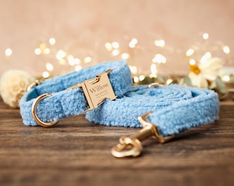 Custom Cute Dog Harness Dog Collar Tiny Dog,Handmade Puppy Collar Blue,New Pet Collar Dog Collar for Puppy,Puppy Id Collar
