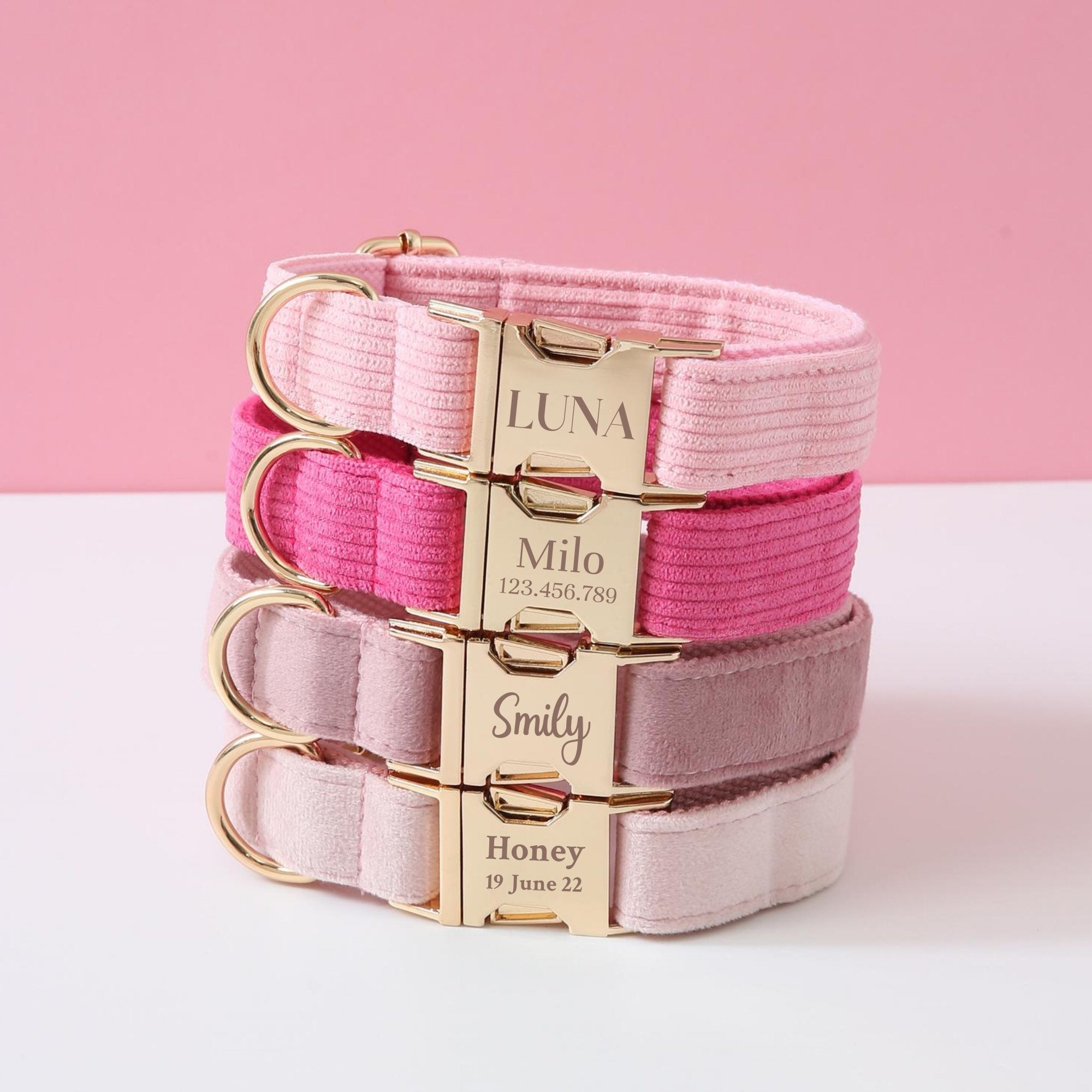 Pink Personalized Dog Collar Lead Bow Puppy Collar for Etsy UK