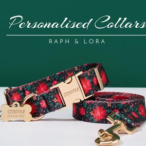 Personalized Dog Collar Lead Set For Christmas Gift,Puppy Collar Leash For Her, Luxury Pet Dog Collar for Small Dogs,Soft Puppy Collar Set