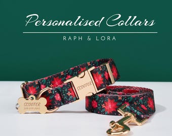 Personalized Dog Collar Lead Set For Christmas Gift,Puppy Collar Leash For Her, Luxury Pet Dog Collar for Small Dogs,Soft Puppy Collar Set