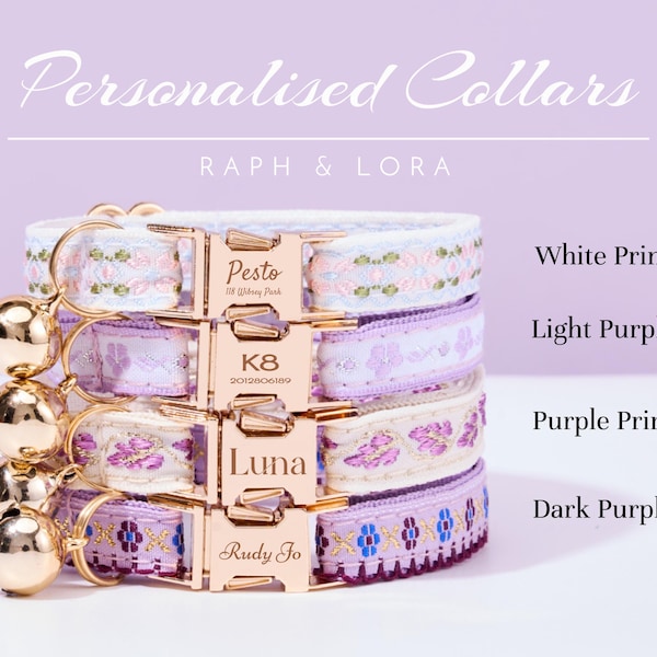 Customized Cat Collar Leash Gift For Her,Handmade Non-Breakaway Kitten Collar Set For Pet Birthday Gift,Luxury Pet Collar Lead Gift For Him