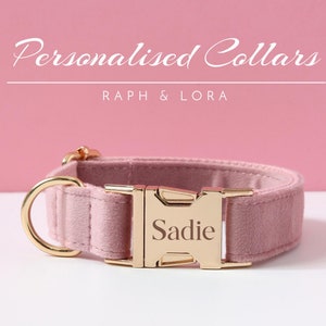 Rosa personalisierte Hundehalsband-Lead Bow, Welpen Kragen für Hochzeitsgeschenk, Luxus Haustier Hundehalsband für kleine Hunde, weiches Welpen Kragen Geschenk Bild 3