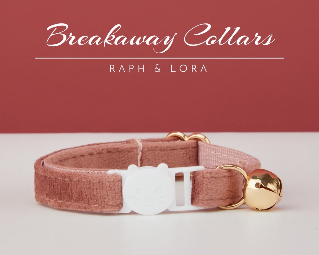 Rosewood Velvet Breakaway Cat Collar With Name Engraved Quick Etsy