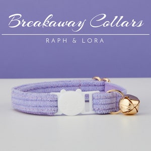 Multiple Colors Breakaway Personalized Cat Collar, Quick Release Cat Collar Set, Soft Corduroy/Velvet Custom Kitten Collar with Bell Bow tie image 4