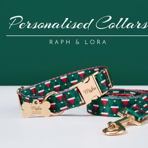 Personalized Dog Collar Lead Set For Christmas Gift,Puppy Collar Leash For Her, Luxury Pet Dog Collar for Small Dogs,Soft Puppy Collar Set