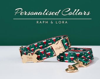 Personalized Dog Collar Lead Set For Christmas Gift,Puppy Collar Leash For Her, Luxury Pet Dog Collar for Small Dogs,Soft Puppy Collar Set