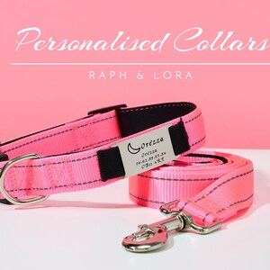 Handmade Dog Collar Leash Set For Birthday Gift,Engravedn Puppy Collar With Name Tag For Cat Collar,Reflective Nylon Pet Gifts For Cat