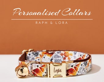 Fancy Cat Collars Bowtie Set,Personalized Kitten Collar Leash Bowtie, Free Cat Tag Dog Tag For Halloween Gifts Christmas Gifts