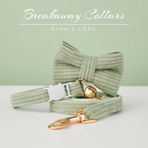 Break Away Collar For Cats Cat Collar Breakaway 2 Pcs Cat Collars Breakaway With Bell And Bowtie Adjustable Small Puppy Safety Collar Solid Color Plaid Pet Collar For Cats Kittens Cute Kitten